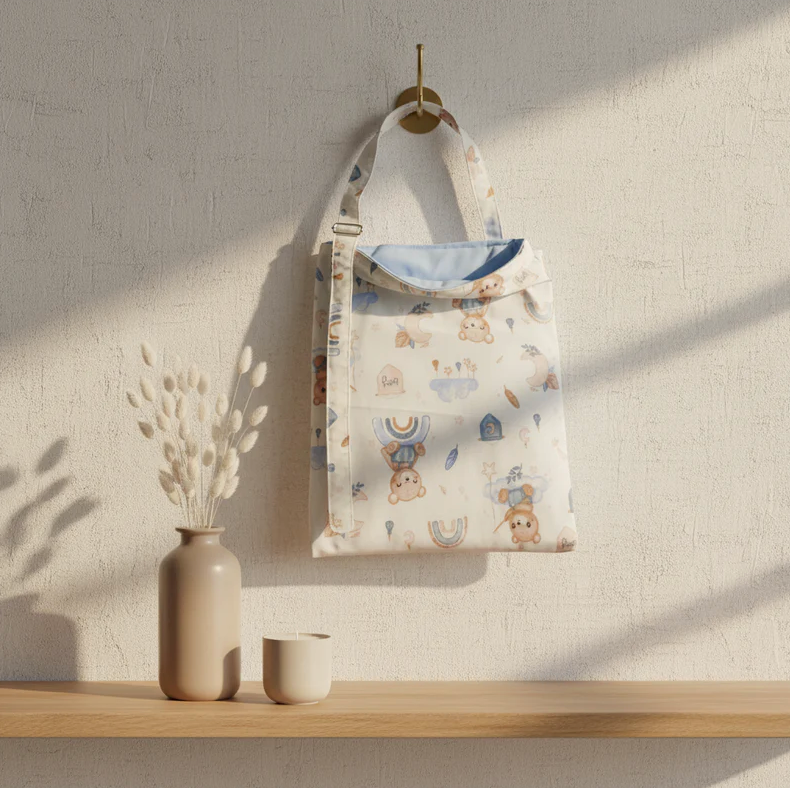 Nursing Cover - Brown & Blue Hugs