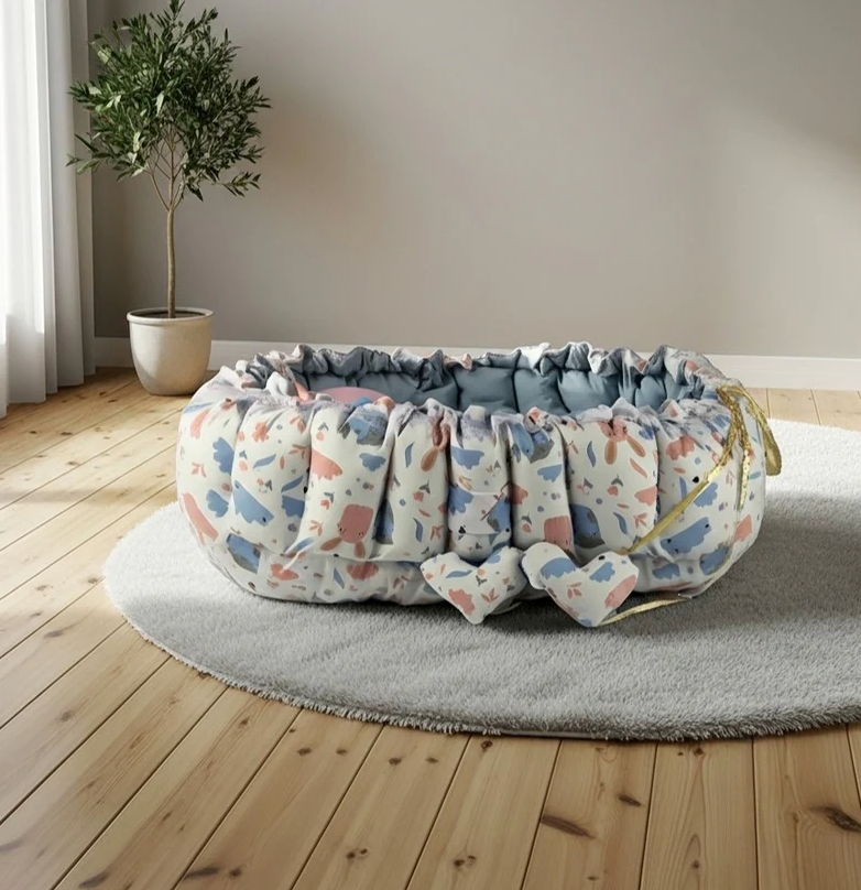 Oval Baby Nest - Gray Hush