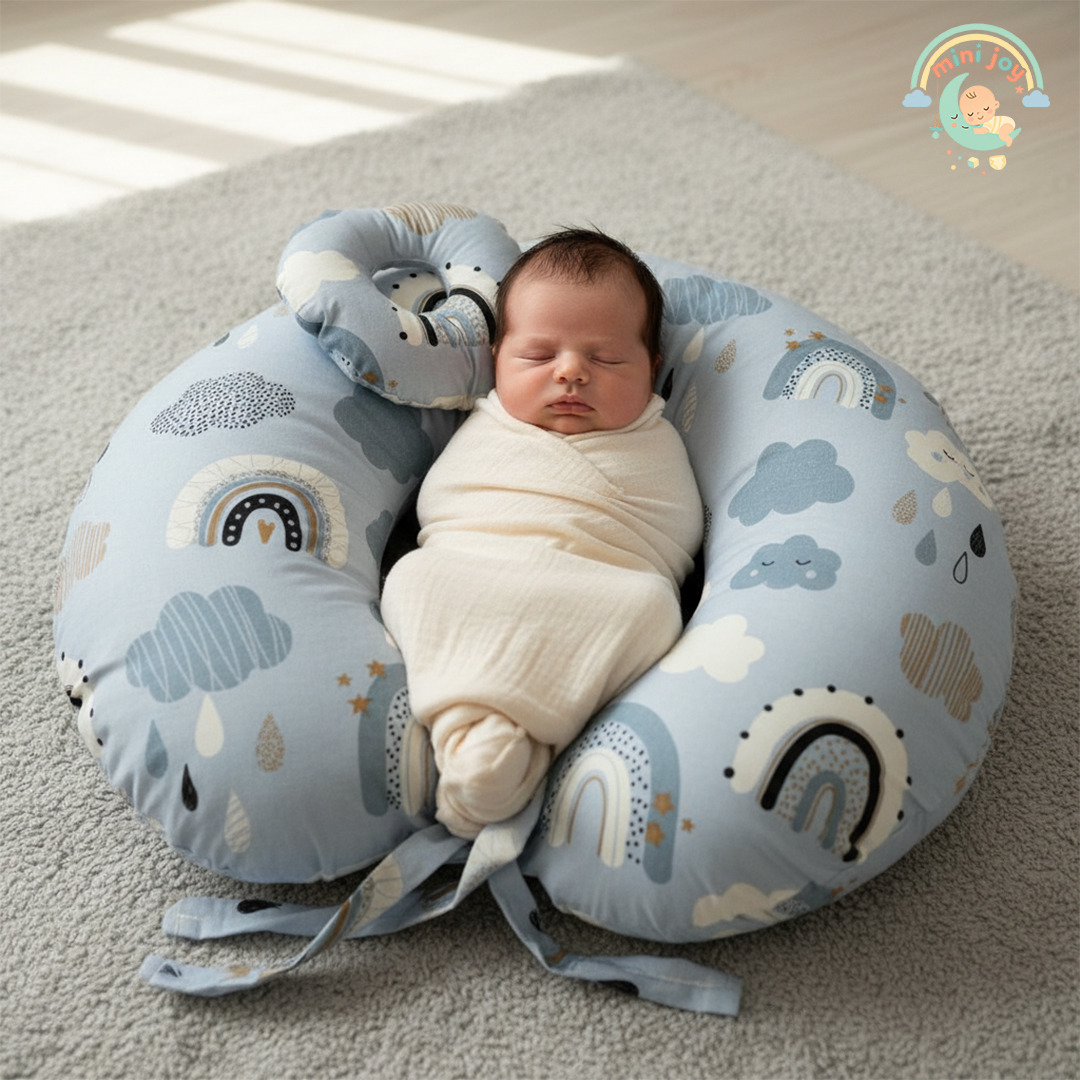 Nursing Pillow – Light blue rainbow