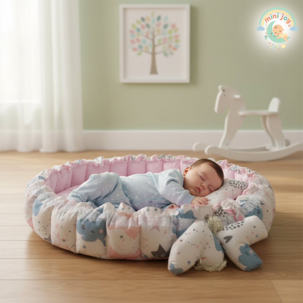 Circular Baby Nest - Pink Stars