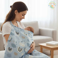 Nursing Cover – Light blue rainbow