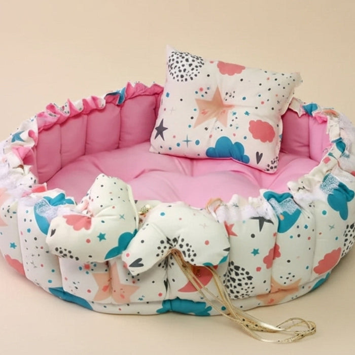 Circular Baby Nest - Cloudy Pink